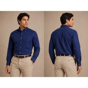 Alexander Julian‎ Colours Button Down Shirt Mens XL Blue 100% Cotton